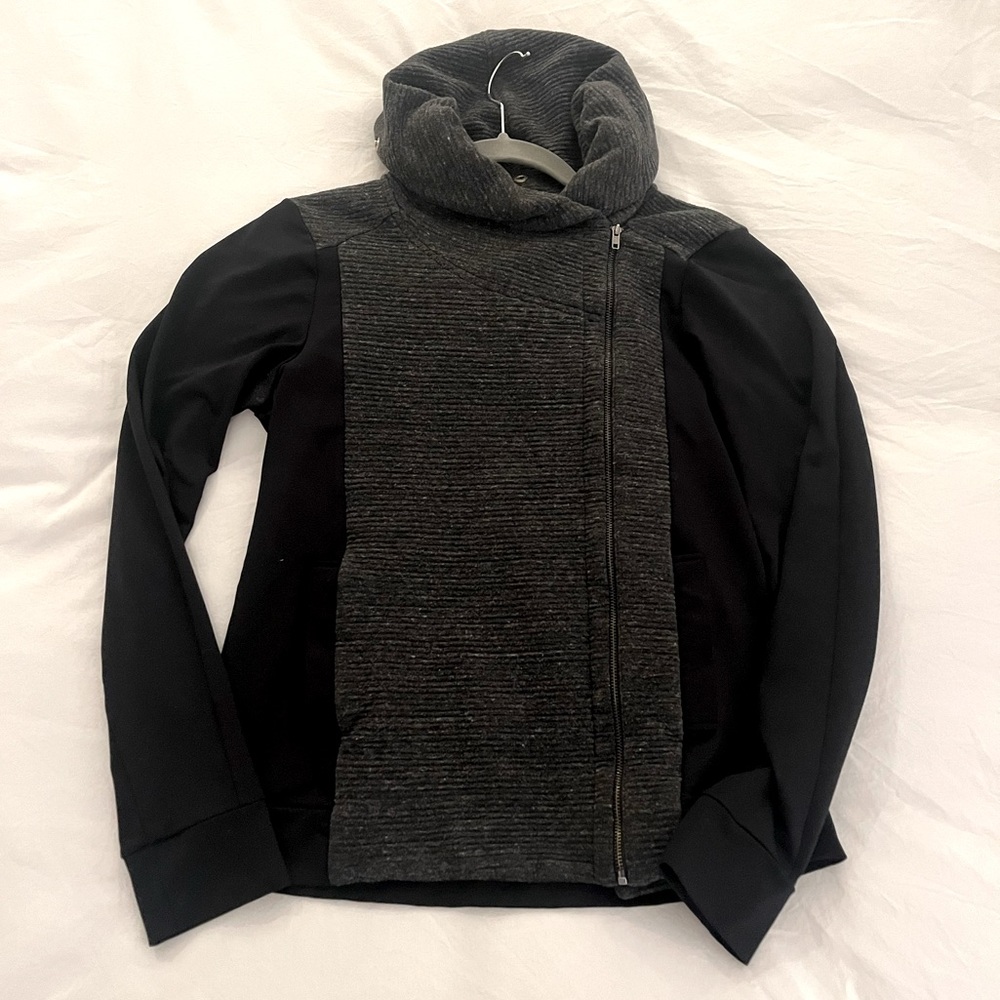 Black & Grey mixed media Zip Up